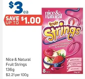 Foodland Nice & Natural Fruit Strings 136g offer