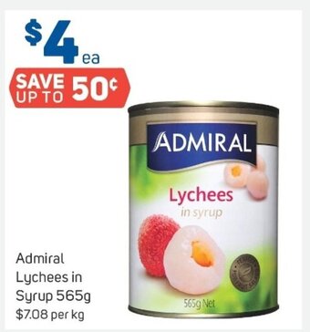 Admiral Lychees in Syrup 565g