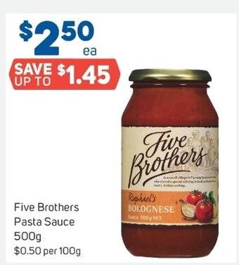 Foodland Five Brothers Pasta Sauce 500g offer