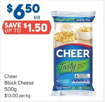 Foodland Cheer Block Cheese 500g offer