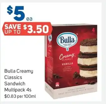 Bulla Creamy Classics Sandwich Multipack 4s