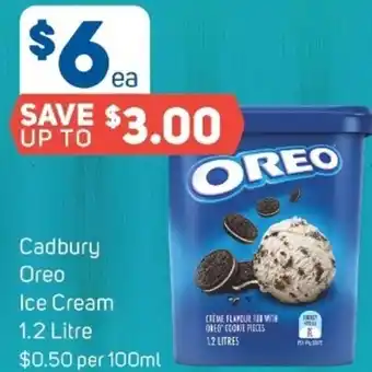 Foodland Cadbury Oreo Ice Cream 1.2 Litre offer