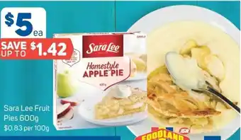 Foodland Sara Lee Fruit Pies 600g offer