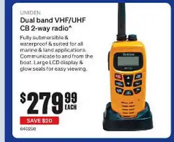 SuperCheap Auto Uniden dual band vhf uhf cb 2-way radio offer