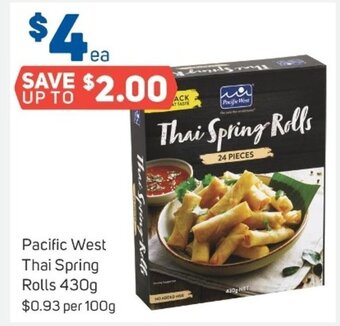 Foodland Pacific West Thai Spring Rolls 430g offer