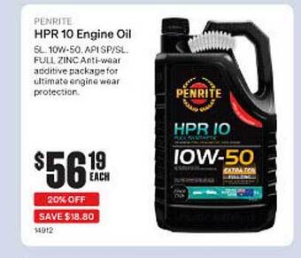 SuperCheap Auto Penrite hpr 10 engine oil offer