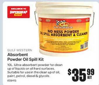 SuperCheap Auto Gulf western absorbent powder oil spill kit offer