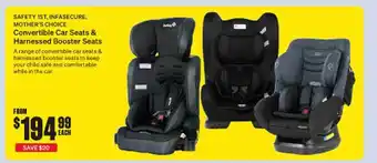 SuperCheap Auto Savety 1st, infasecure, mother's choice convertible car seats & harnessed booster seats offer