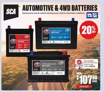 SuperCheap Auto Sca automotive & 4wd batteries offer