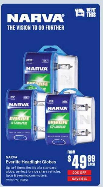 SuperCheap Auto Narva everlife headlight globes offer