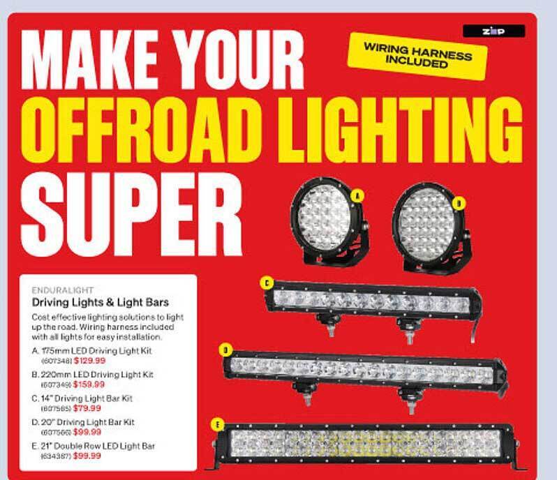 Enduralight driving lights & light bars offer at SuperCheap Auto