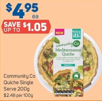 Foodland Community Co Quiche Single Serve 200g offer