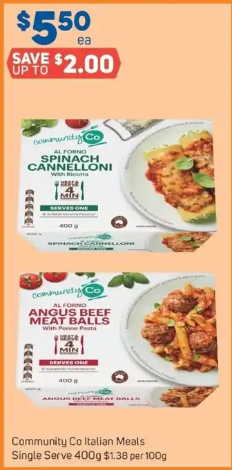 Foodland Community Co Italian Meals Single Serve 400g offer