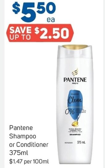 Foodland Pantene Shampoo or Conditioner 375 ml offer