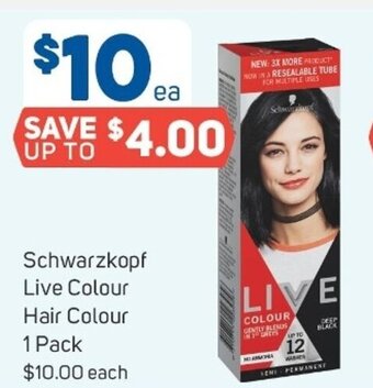 Foodland Schwarzkopf Live Colour Hair Colour 1 Pack offer