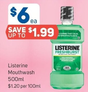 Foodland Listerine Mouthwash 500ml offer