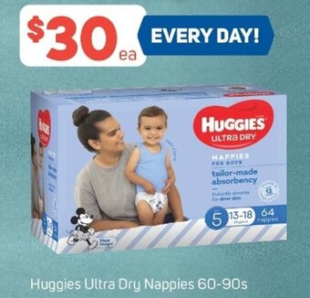 Foodland Huggies Ultra Dry Nappies 60-90s offer