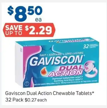 Foodland Gaviscon Dual Action Chewable Tablets 32 Pack offer