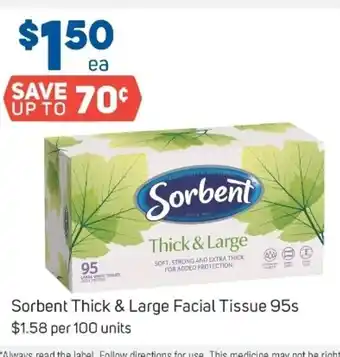 Foodland Sorbent Thick & Large Facial Tissues 95s offer