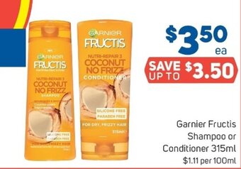 Foodland Garnier Fructis Shampoo or Conditioner 315ml offer