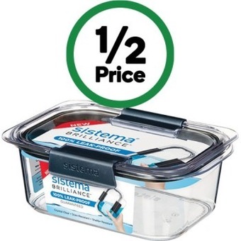 Woolworths Sistema brilliance medium rectangle 920ml offer