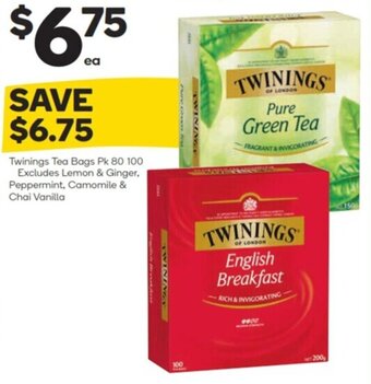 Woolworths twinings tea bags pk 80 100 offer