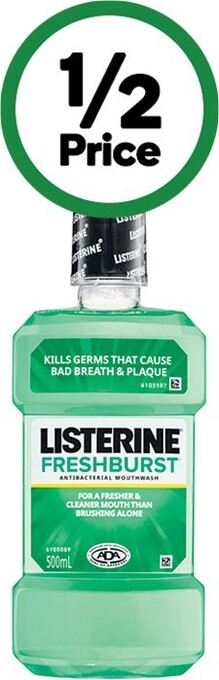 Woolworths Listerine freshburst mouthwash 500ml offer