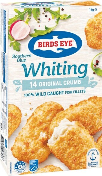 Woolworths Birds eye southern blue whiting or oven bake original crumb 1 kg offer