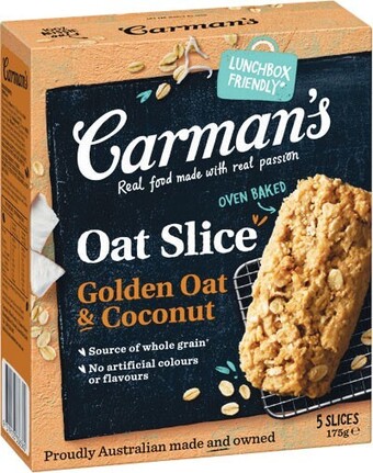 Woolworths Carman’s oat slice 175g pk 5 offer