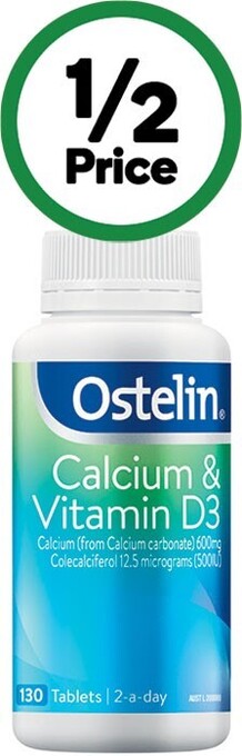 Woolworths Ostelin calcium & vitamin d3 tablets pk 130~ offer