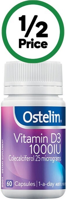 Woolworths Ostelin vitamin d3 1000iu capsules pk 60~ offer