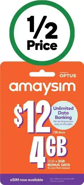 Woolworths Amaysim $12 starter kit# offer