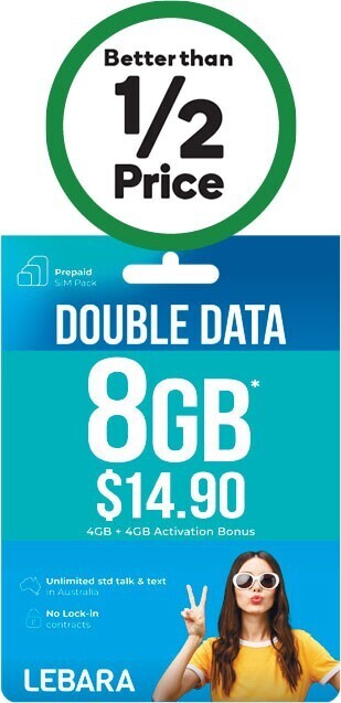 Woolworths Lebara $14.90 starter pack^ offer