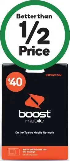 Woolworths Boost $40 sim kit‡ offer
