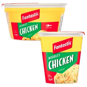 Coles Fantastic noodles cup or bowl 70g-85g offer