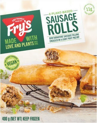 Coles Fry's meat free sausage rolls 4 pack 400g offer