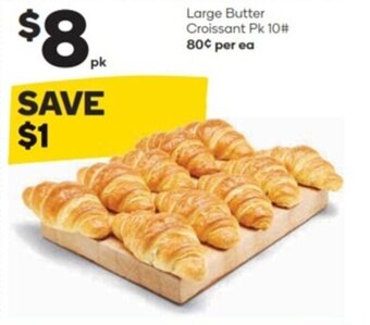 Woolworths Large butter croissant pk 10# offer