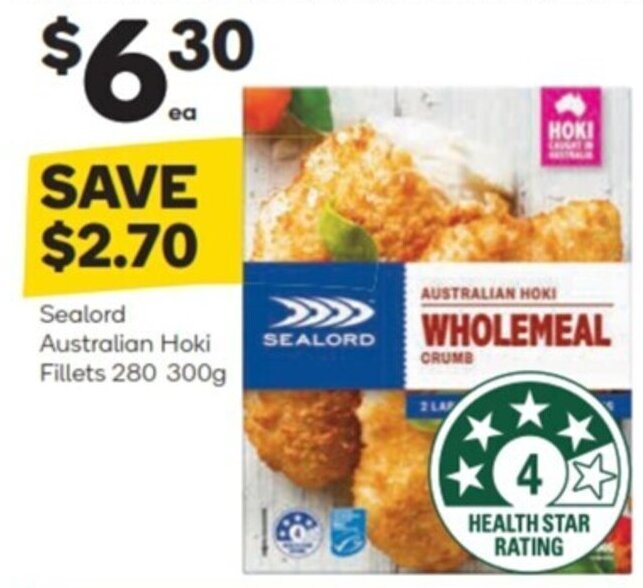 Sealord australian hoki fillets 280 300g offer at Woolworths