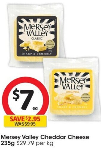 Coles Mersey Valley Cheddar Cheese 235g offer