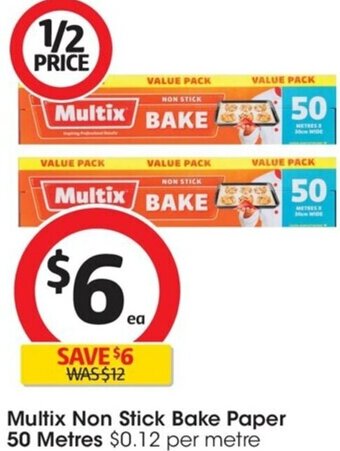 Coles Multix Non Stick Bake Paper 50 Metres offer