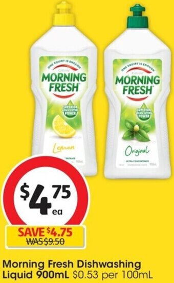 Coles Morning Fresh Dishwashing Liquid 900 ml offer