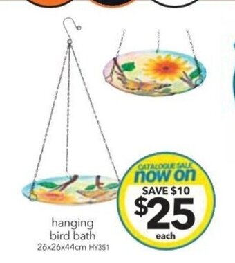 Cheap as Chips Hanging Bird Bath 26x26x44cm offer