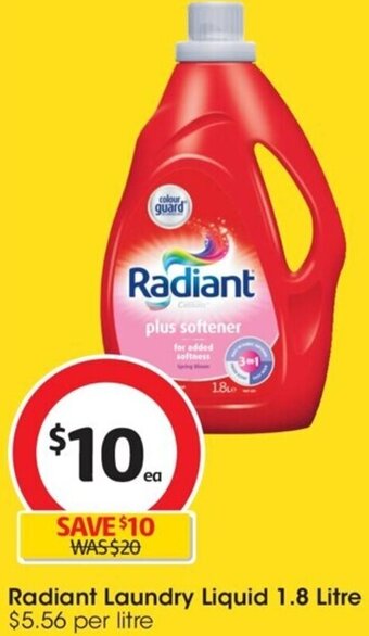 Coles Radiant Laundry Liquid 1.8 litre offer