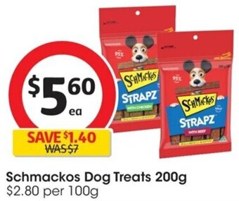 Coles Schmackos Dog Treats 200g offer