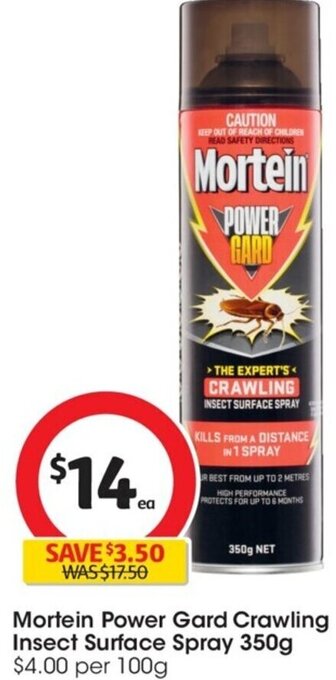 Coles Mortein Power Gard Crawling Insect Surface Spray 350g offer