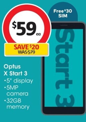 Coles Optus X Start 3 offer