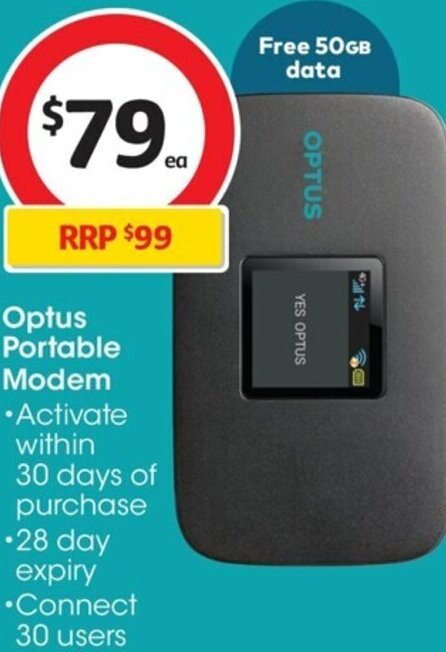 Optus hotspot modem Clearance