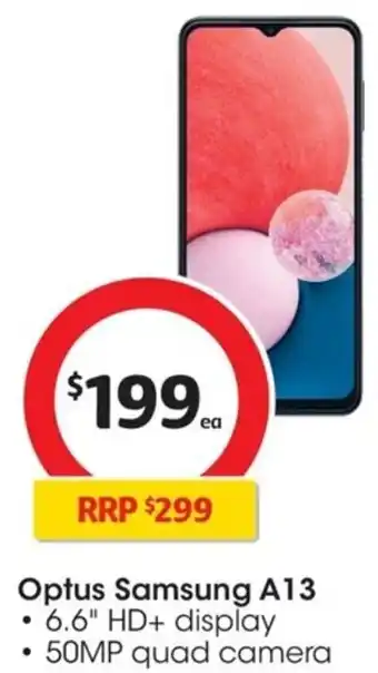 Coles Optus Samsung A13 offer