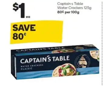 Woolworths Captains Table Water Crackers 125g offer
