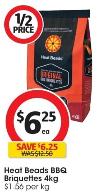 Coles Heat Beads BBQ Briquettes 4kg offer